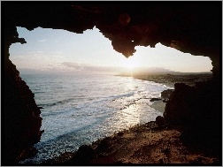Słońca, Morze, Jaskinia, Promienie